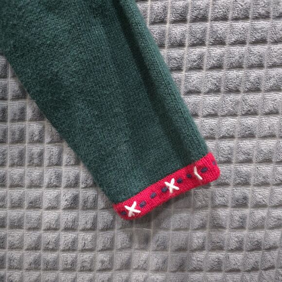 VTG Americana Christmas Sweater Cardigan XL Ugly Party USA 90s Wool Shoulder Pad - Picture 6 of 15